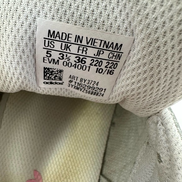 Adidas size 5 EVM‎ 004001 white pink clamshell toe lace up sneakers superstar - Picture 10 of 10